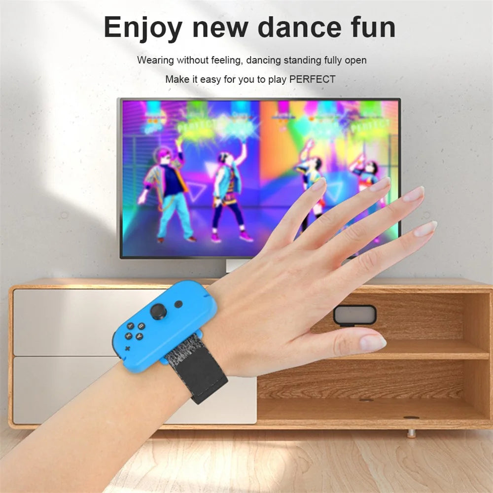 AOLION AL-NS2215 2Pcs for Nintendo Switch Joy-Con Controller Wrist Band Holder 360-degree Rotation Hand Strap - Red / Blue - 4