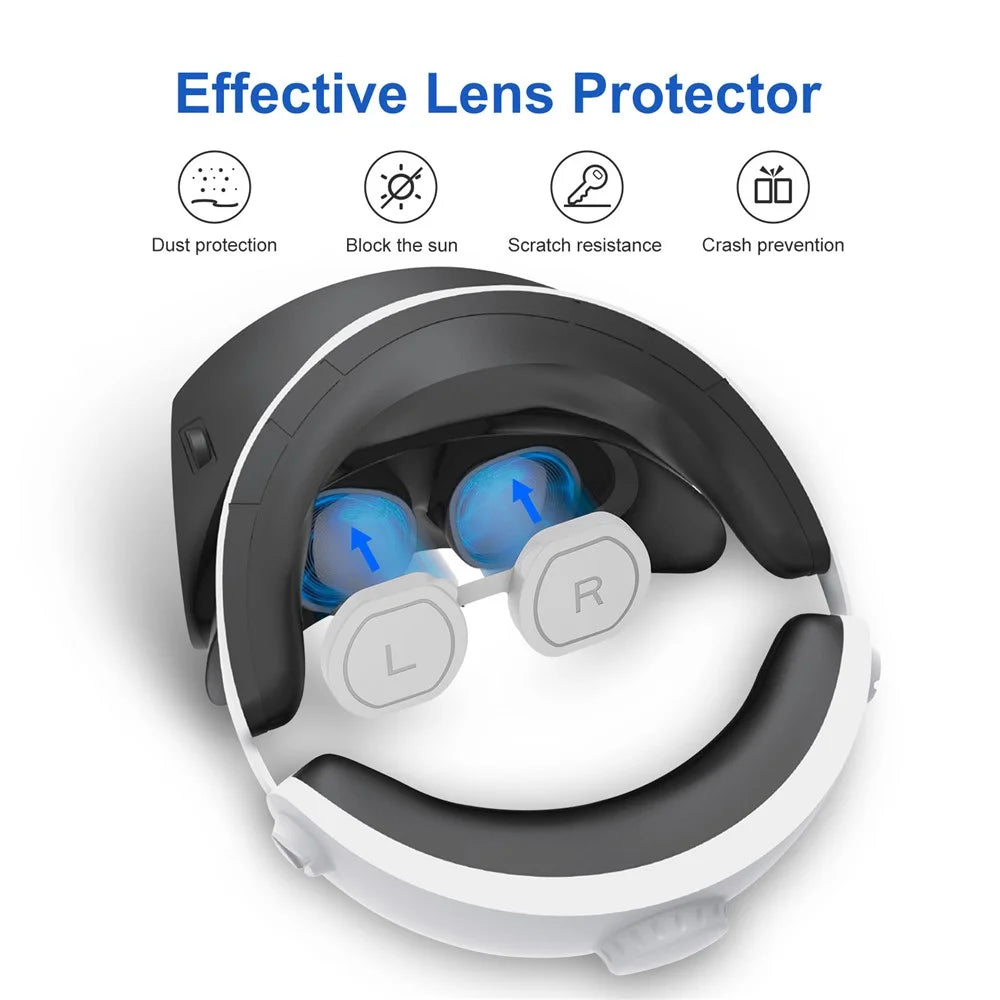 Lens Protector Cover for PlayStation VR2 , Dust-proof Anti-scratch Silicone Protective Lens Lid - Grey - 2