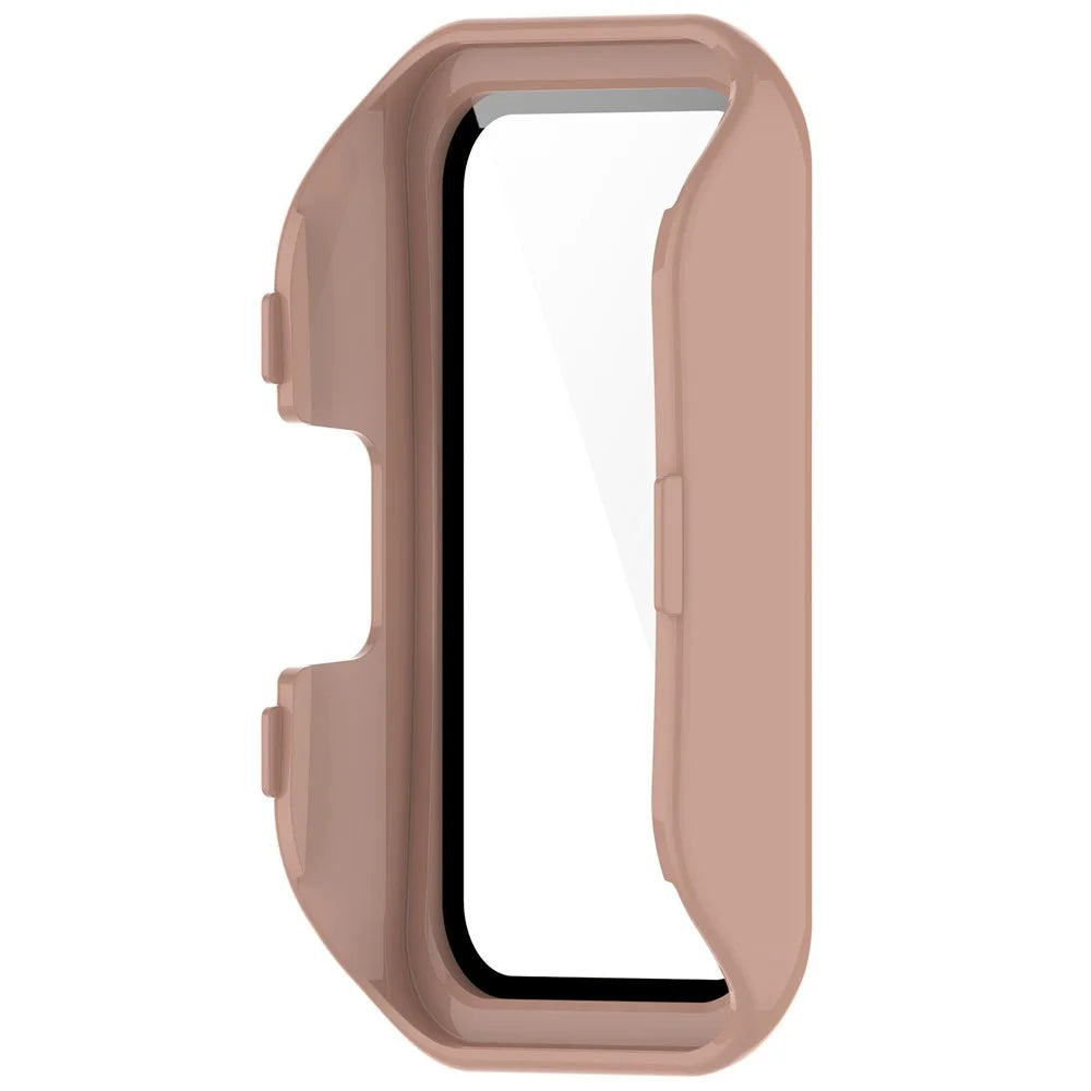 For Huawei Band 8 / Band 8 NFC / Band 9 / Band 9 NFC All Around Hard PC Watch Case Cover with HD Tempered Glass Film - Pink - 3