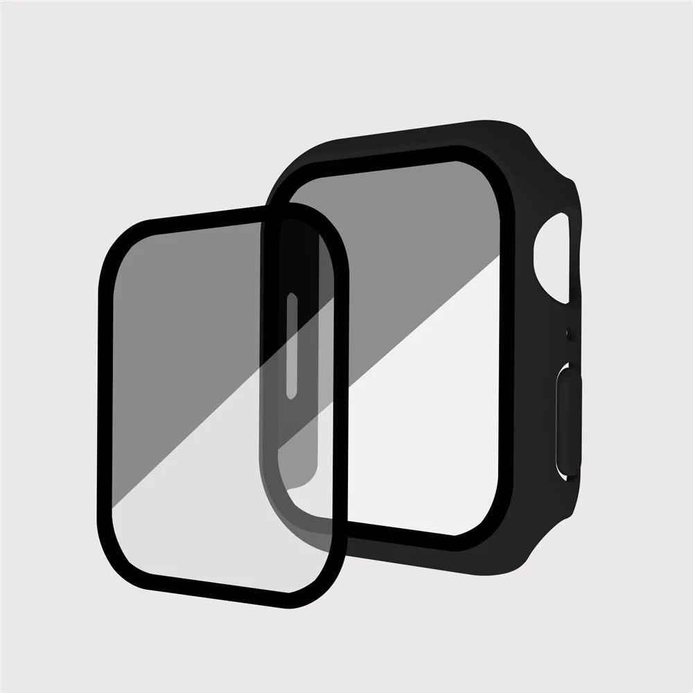 For Apple Watch Series SE3 / SE2 / SE1 /  6 / 5 / 4 40mm Matte PC Watch Case with Anti-spy Tempered Glass Film - Black - 2