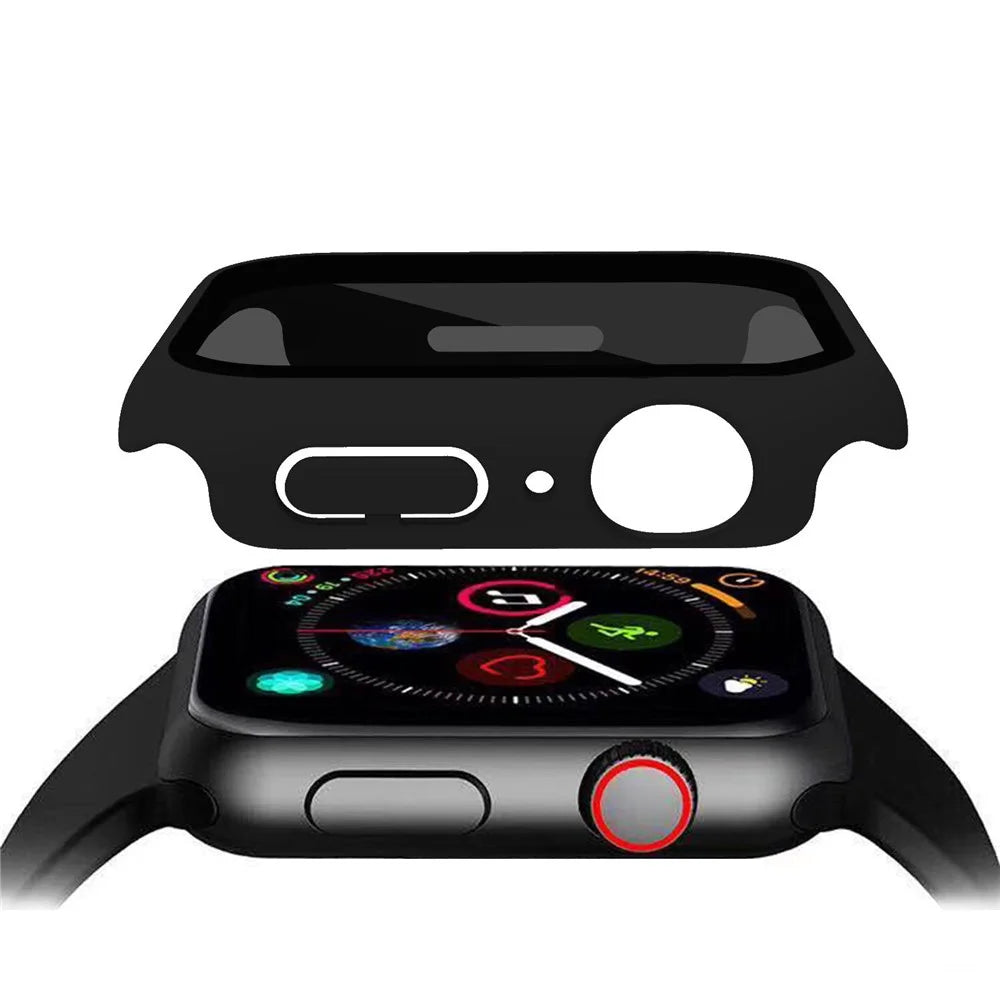 For Apple Watch Series SE3 / SE2 / SE1 /  6 / 5 / 4 40mm Matte PC Watch Case with Anti-spy Tempered Glass Film - Black - 3