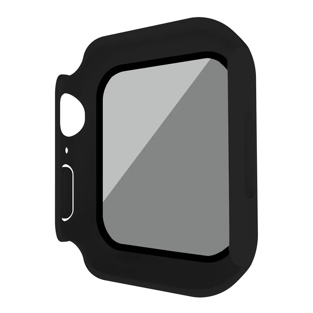For Apple Watch Series SE3 / SE2 / SE1 /  6 / 5 / 4 40mm Matte PC Watch Case with Anti-spy Tempered Glass Film - Black - 4
