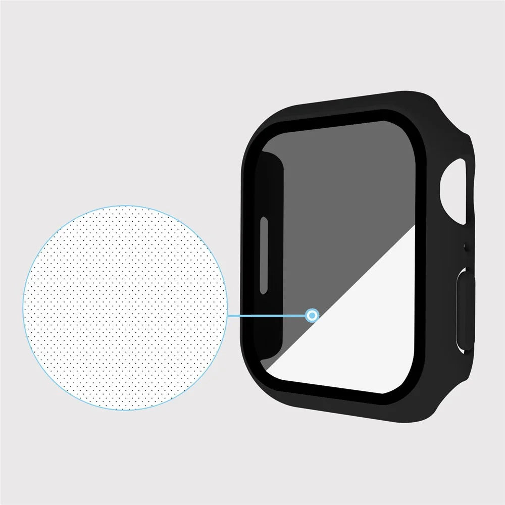 For Apple Watch Series SE3 / SE2 / SE1 /  6 / 5 / 4 40mm Matte PC Watch Case with Anti-spy Tempered Glass Film - Black - 5