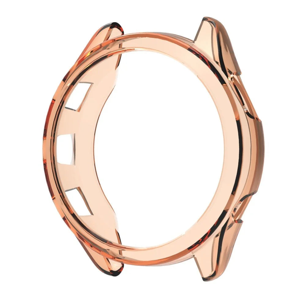 For Garmin Forerunner 265 TPU Watch Case Anti-collision Hollow Protective Frame - Transparent Orange - 1