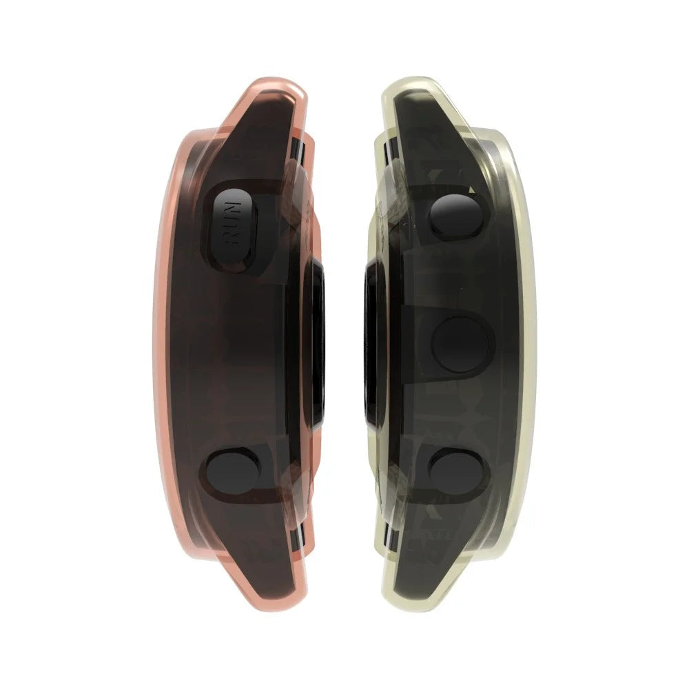 For Garmin Forerunner 265 TPU Watch Case Anti-collision Hollow Protective Frame - Transparent Orange - 2