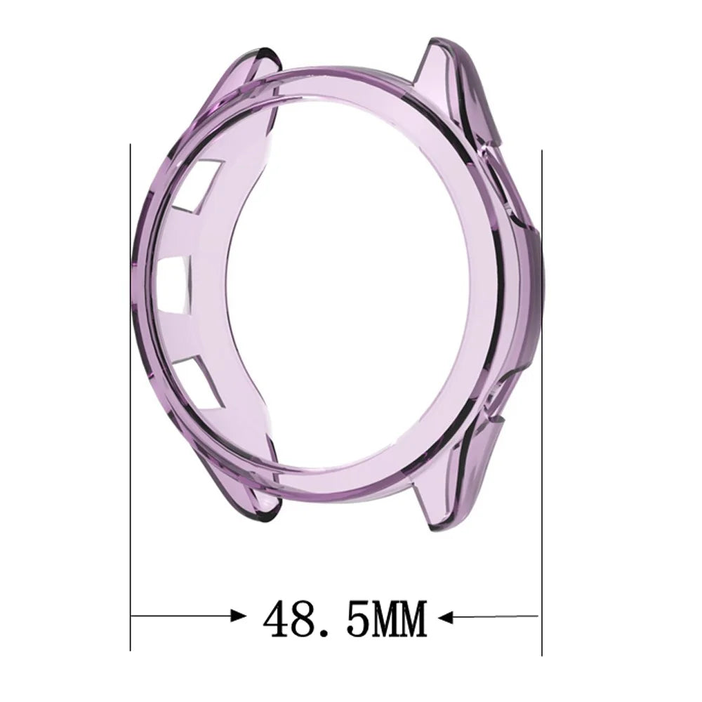 For Garmin Forerunner 265 TPU Watch Case Anti-collision Hollow Protective Frame - Transparent Orange - 5