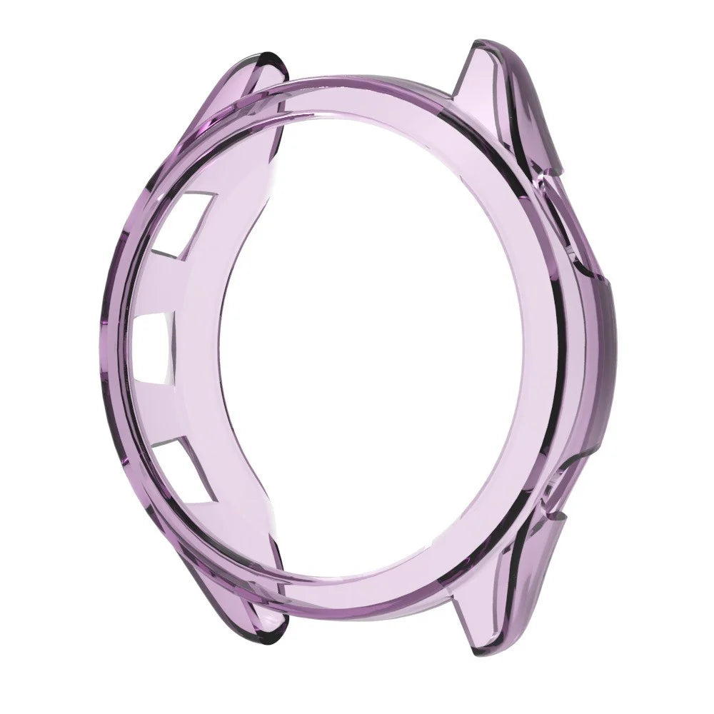 For Garmin Forerunner 265S TPU Watch Case Hollow Anti-scratch Watch Frame - Transparent Purple - 1