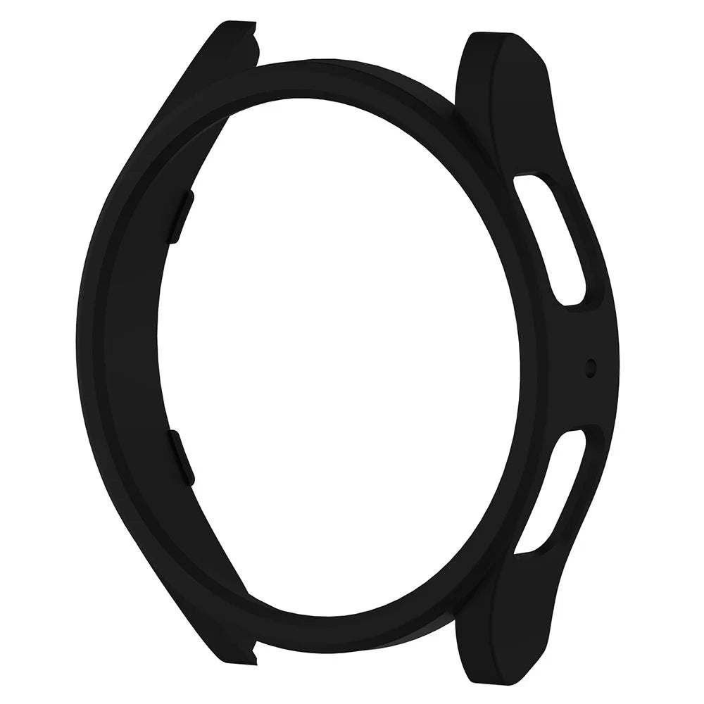 For Samsung Galaxy Watch6 44mm Hard PC Frame Ultra-Thin Rubberized Watch Case Cover - Black - 1
