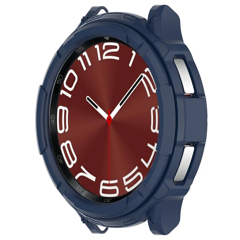 For Samsung Galaxy Watch6 Classic 47mm Soft TPU Watch Case Protective Frame with Bezel Ring - Blue - 2