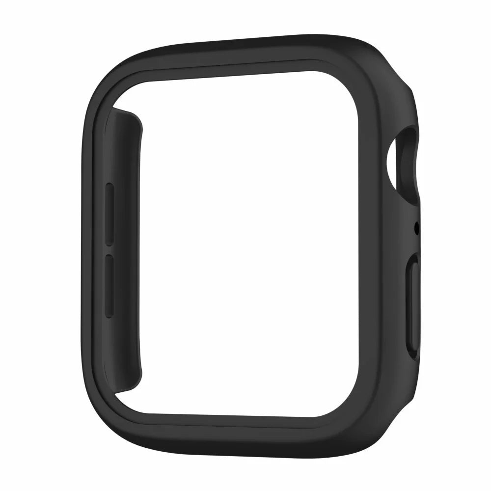 For Apple Watch Series 9 / 8 / 7 45mm IP68 Waterproof PC Case Watch Cover with Tempered Glass Film - Black - 2