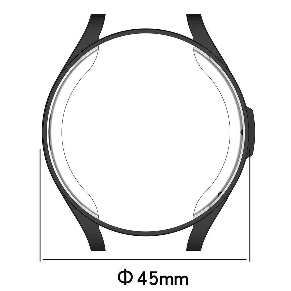 For Samsung Galaxy Watch6 Classic 43mm TPU Watch Frame Case Half-Wrapped Electroplating Protector - Black - 4