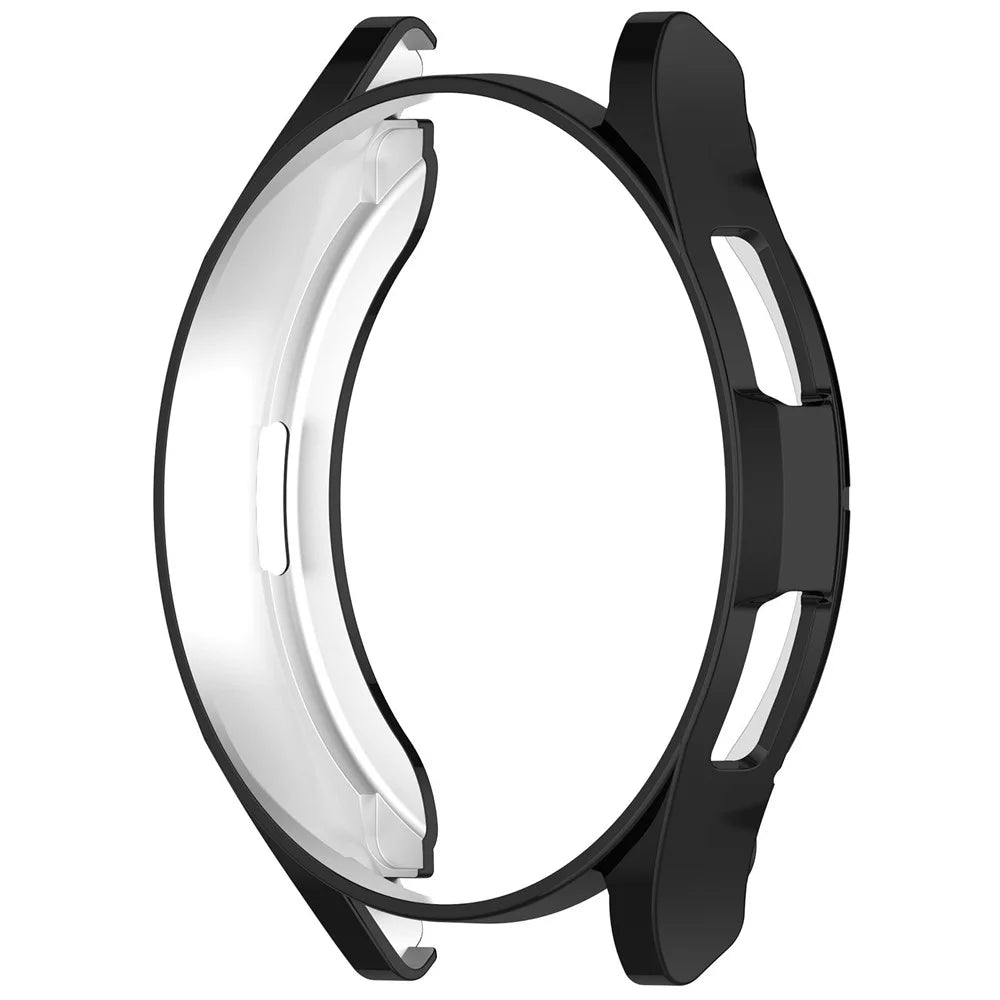 For Samsung Galaxy Watch6 Classic 47mm Half-Wrapped Electroplating TPU Smart Watch Frame Case - Black - 2