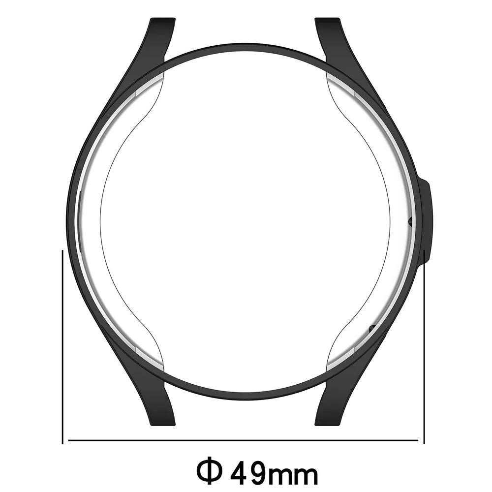 For Samsung Galaxy Watch6 Classic 47mm Half-Wrapped Electroplating TPU Smart Watch Frame Case - Black - 4