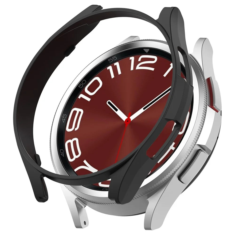 For Samsung Galaxy Watch6 Classic 43mm Hard PC Case Hollowed-out Half Wrapped Protective Cover - Black - 1