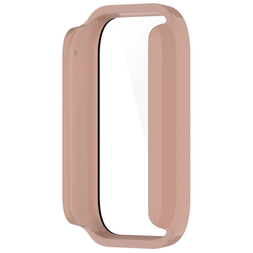 Watch Case for Xiaomi Smart Band 8 Pro , Hard PC Frame Watch Cover with Tempered Glass Screen Protector - Pink - 3