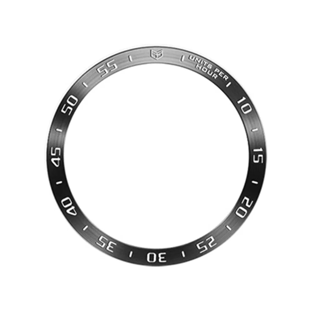 Type A Watch Bezel Insert for Galaxy Watch6 Classic 47mm , Metal Digit Watch Bezel Ring Adhesive Replacement Parts - Black - 1