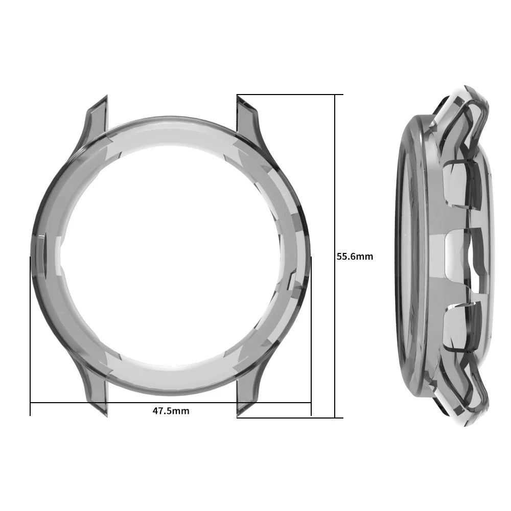 For Garmin Venu 3 Watch Case Hollow TPU Frame Half Protective Cover - Transparent Black - 4