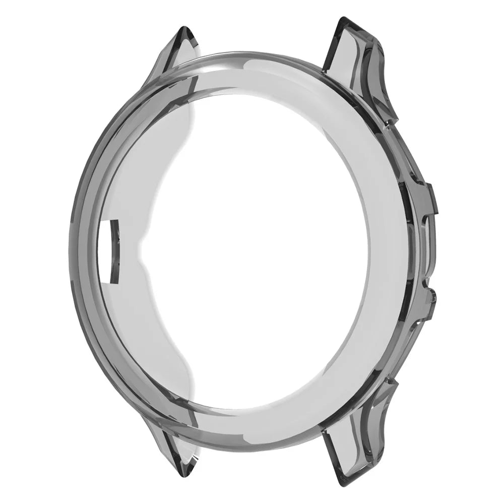 For Garmin Venu 3S Half-Wrapped Case Hollow TPU Shockproof Watch Cover - Transparent Black - 1