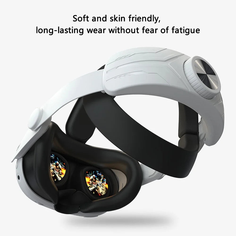 For Meta Quest 3 Adjustable Head Strap Headband Pressure Reduce Fixing Strap VR Accessory - Black+White - 2