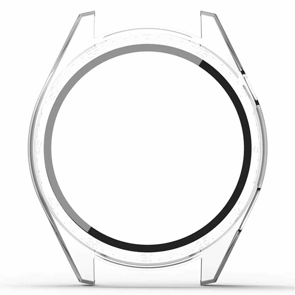 Watch Case for Aigo GT8 Smart Watch PC Frame Protective Cover with Tempered Glass Screen Film - Transparent - 4