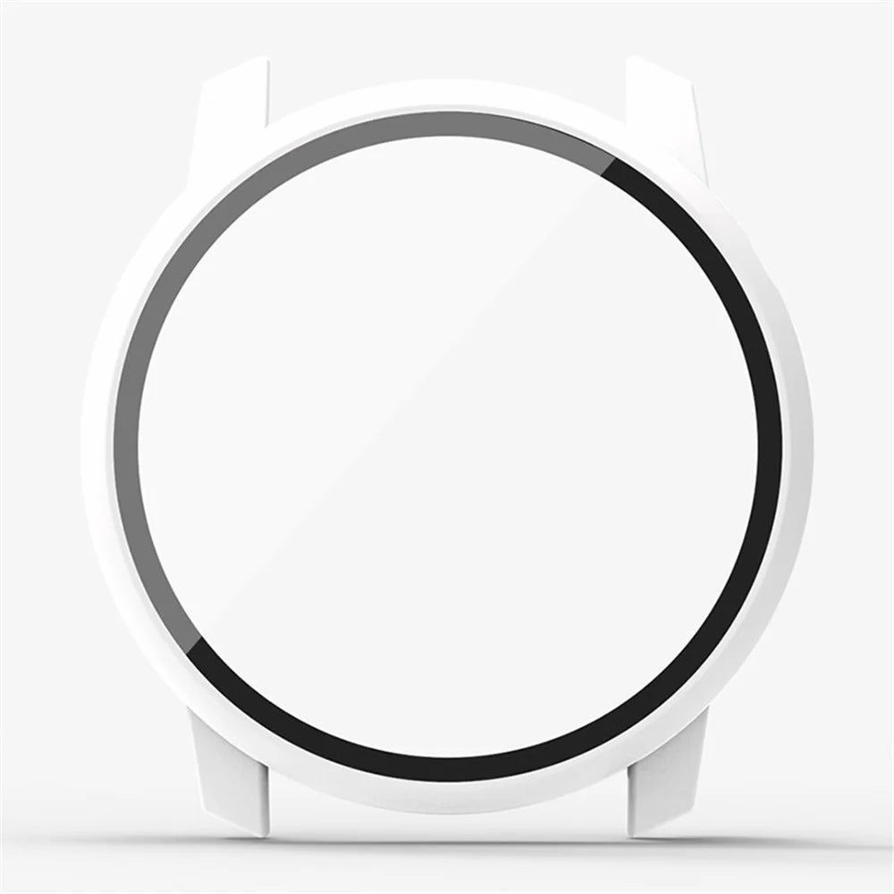 For Coros Pace 3 Hard PC Frame Watch Case Cover with Tempered Glass Screen Film - White - 4