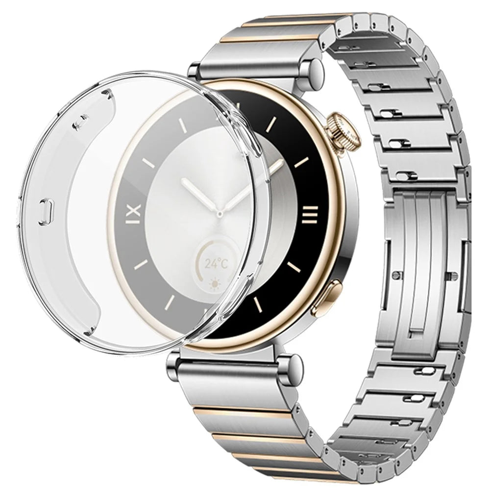 For Huawei Watch GT 4 41mm TPU Watch Case Full Protection Anti-Scratch Watch Protector - Transparent White - 1