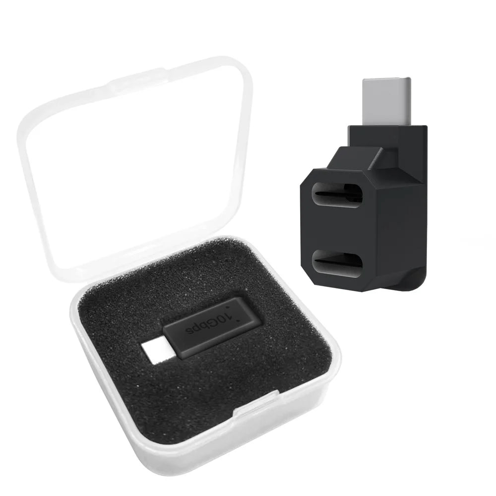 JYS JYS-SD019 10Gbps Type-C Male to Dual Female Power Data Transmission Adapter Splitter Angled Converter - 6