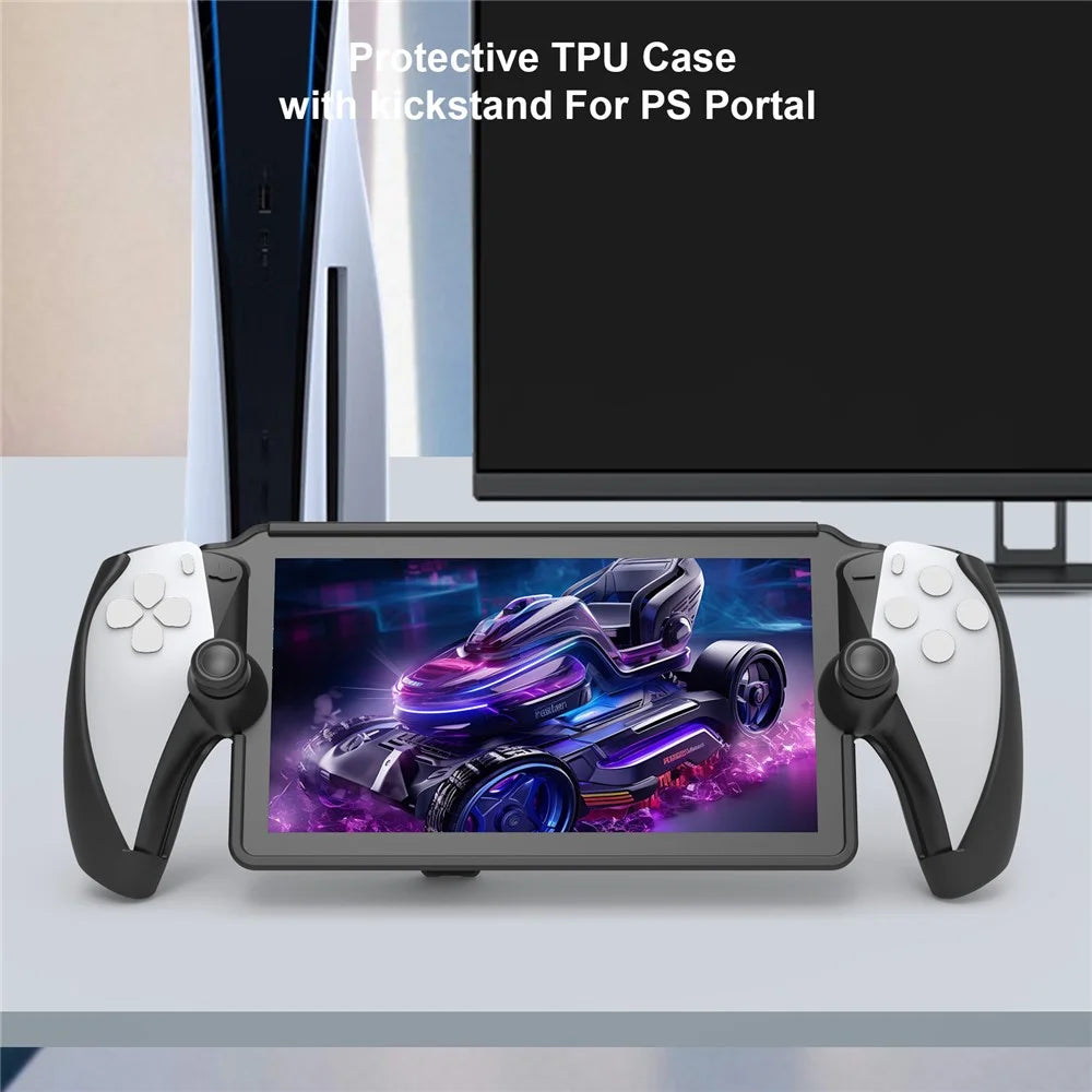 JYS JYS-P5191 For PS5 Portal TPU Protective Case Game Console Anti-drop Shell with Kickstand - Black - 4
