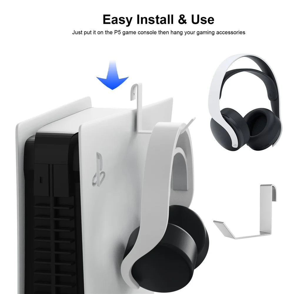 JYS JYS-P5181 Game Console Wall Mount Stand with Charging Dock for Sony PS5 / PS5 Slim Controller Charging Station Holder - 4