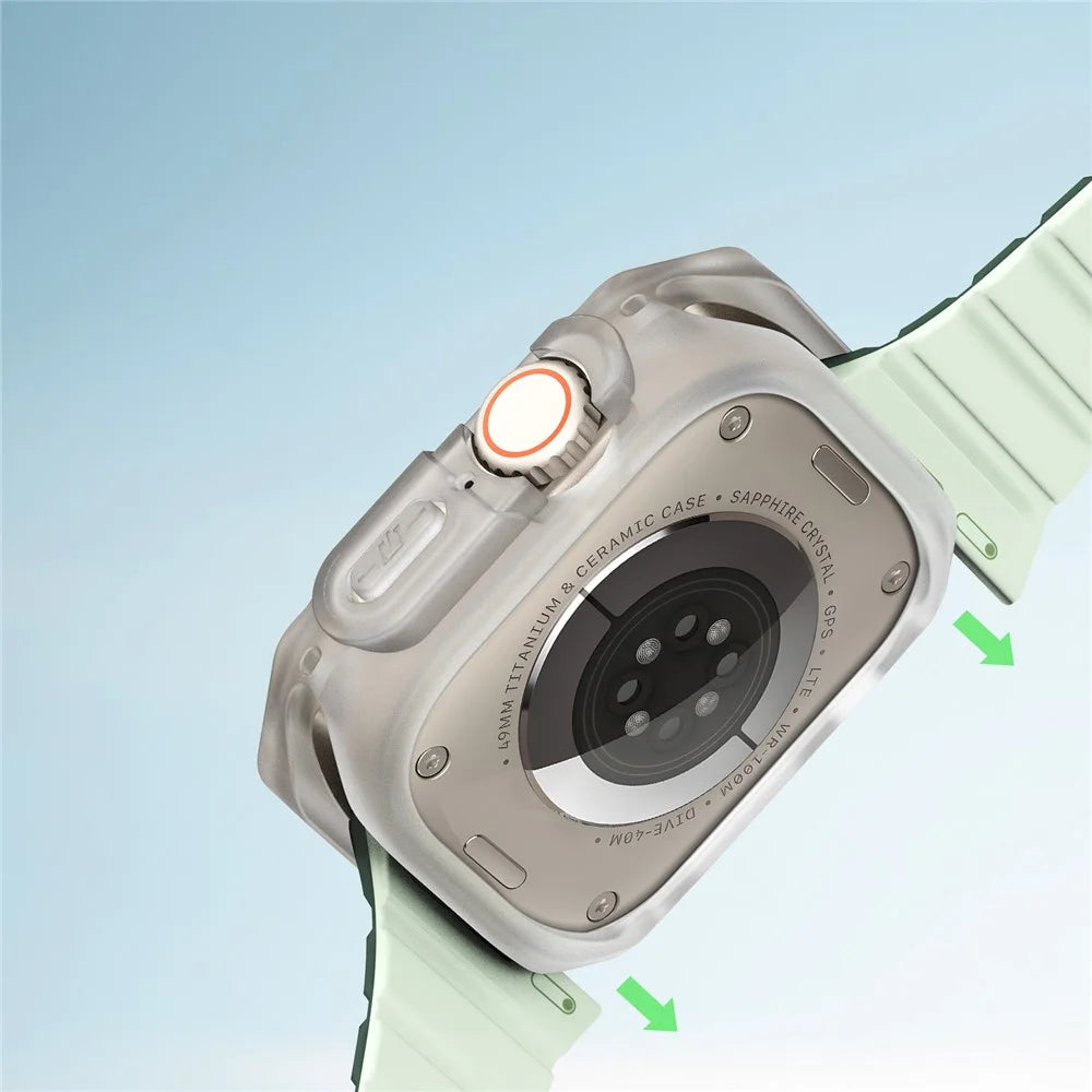 DUX DUCIS Tamo Series for Apple Watch Ultra 3 / Ultra 2 / Ultra 49mm Watch Case PC+Silicone Watch Cover Protector - Transparent White - 5