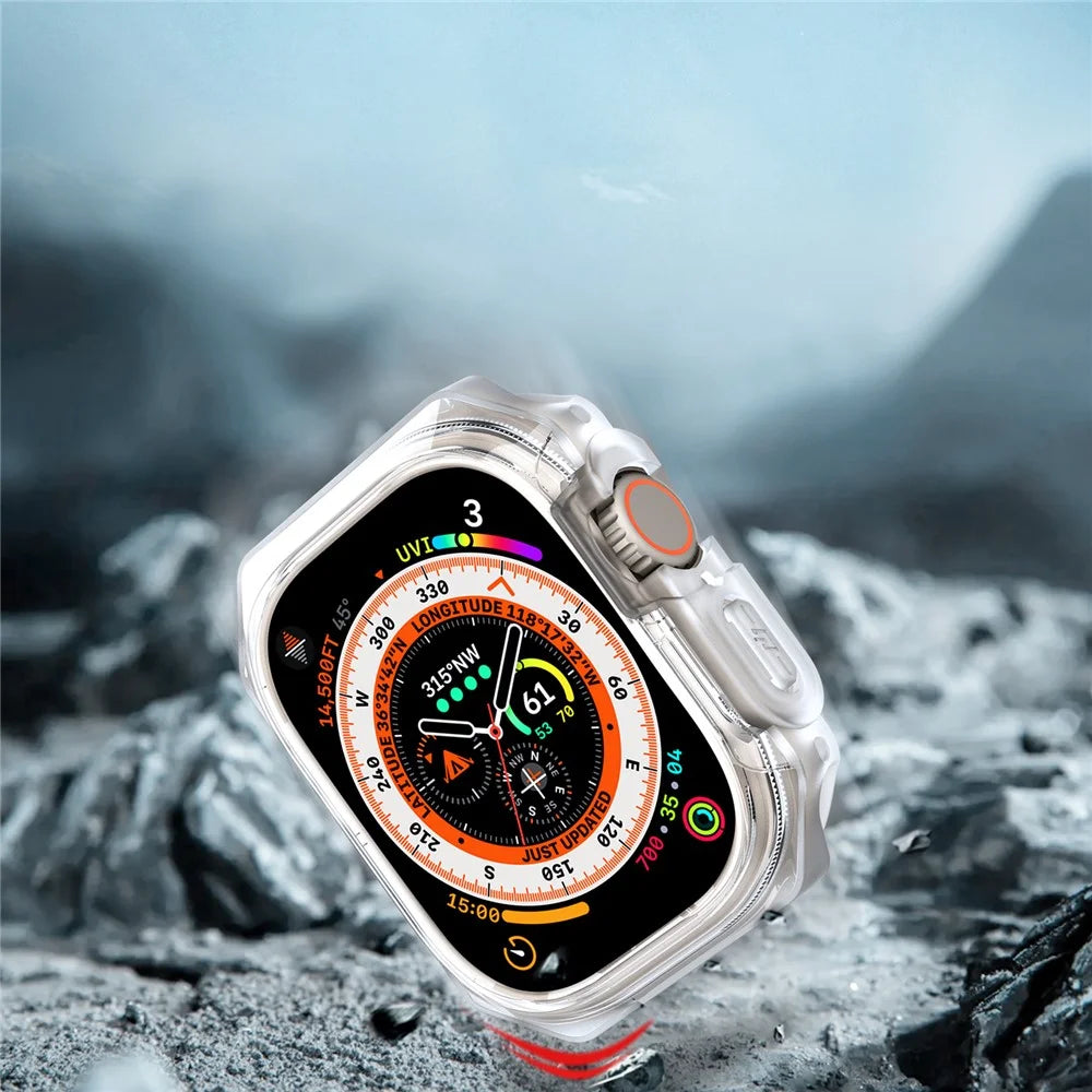 DUX DUCIS Tamo Series for Apple Watch Ultra 3 / Ultra 2 / Ultra 49mm Watch Case PC+Silicone Watch Cover Protector - Transparent White - 6