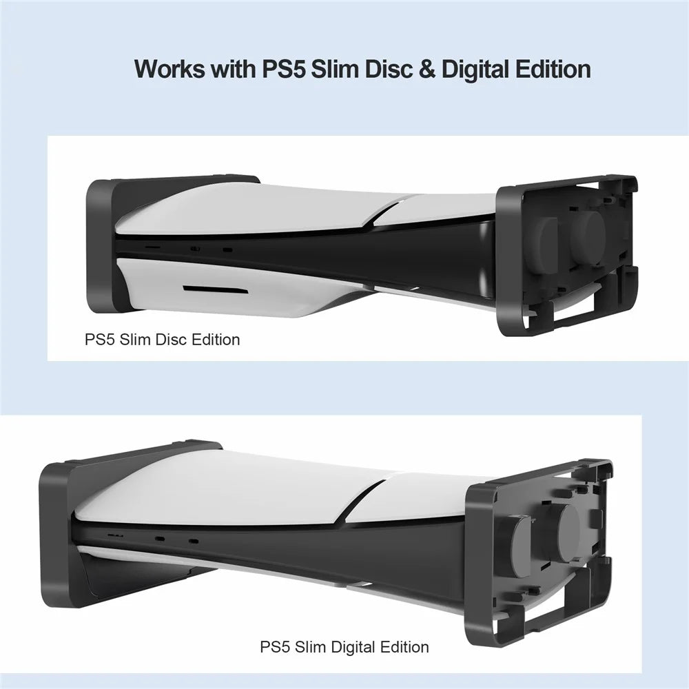 JYS JYS-P5178 Horizontal Stand for Sony PS5 Slim Disc / Digital Game Console Desktop Storage Holder - Black - 2