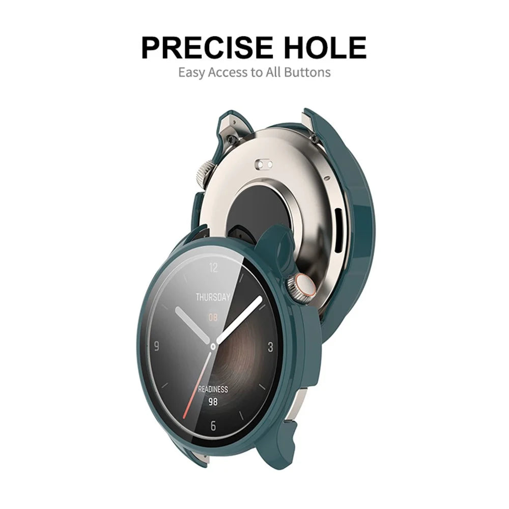 ENKAY HAT PRINCE For Huami Amazfit Balance Overall PC Watch Case with Tempered Glass Screen Protector - Dark Green - 5