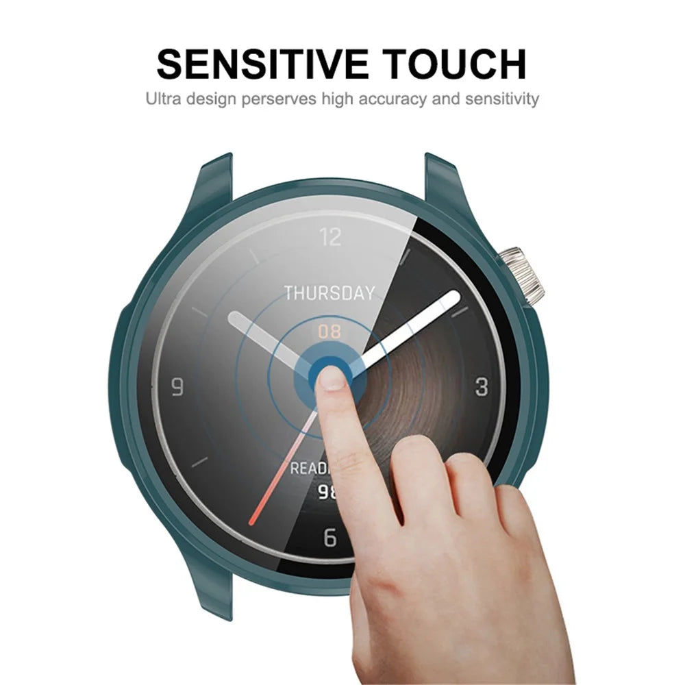 ENKAY HAT PRINCE For Huami Amazfit Balance Overall PC Watch Case with Tempered Glass Screen Protector - Dark Green - 7