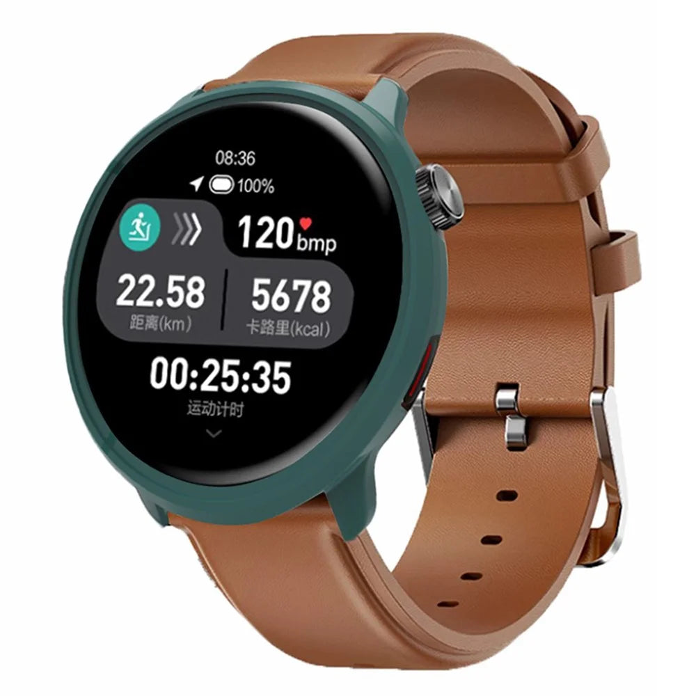 For Mibro Watch Lite2 Watch Protective Frame PC Anti-scratch Half Wrapped Cover - Midnight Green - 4