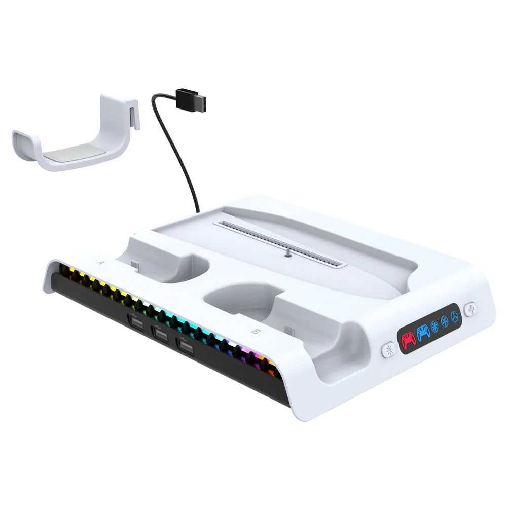 IPEGA PG-P5S006 For PS5 Slim Charging Dock with Cooling Fan Headset Hanger - 5