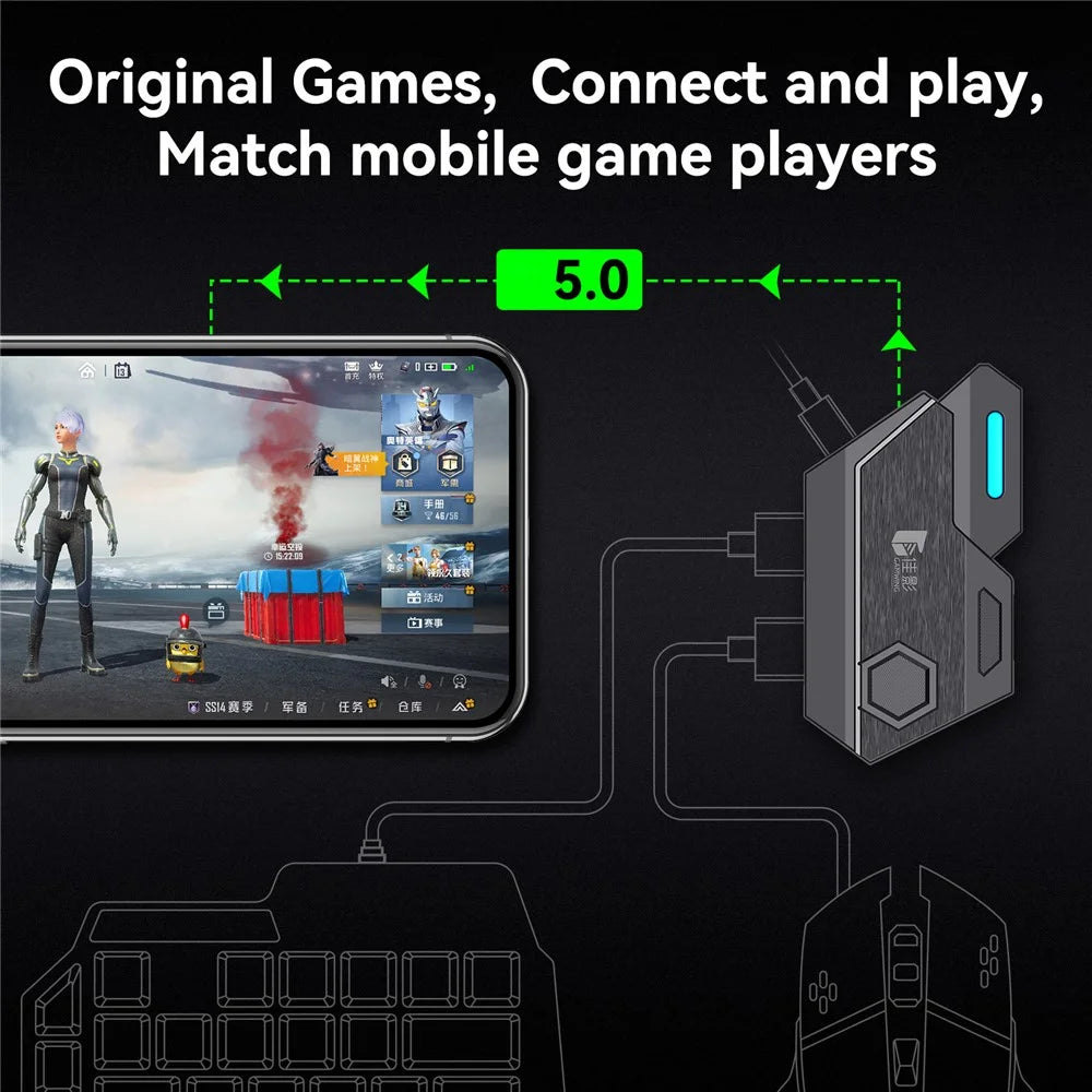 GAMWING Mix SE Keyboard Mouse Adapter Converter Gaming Accessory for 8-Pin Android - 3