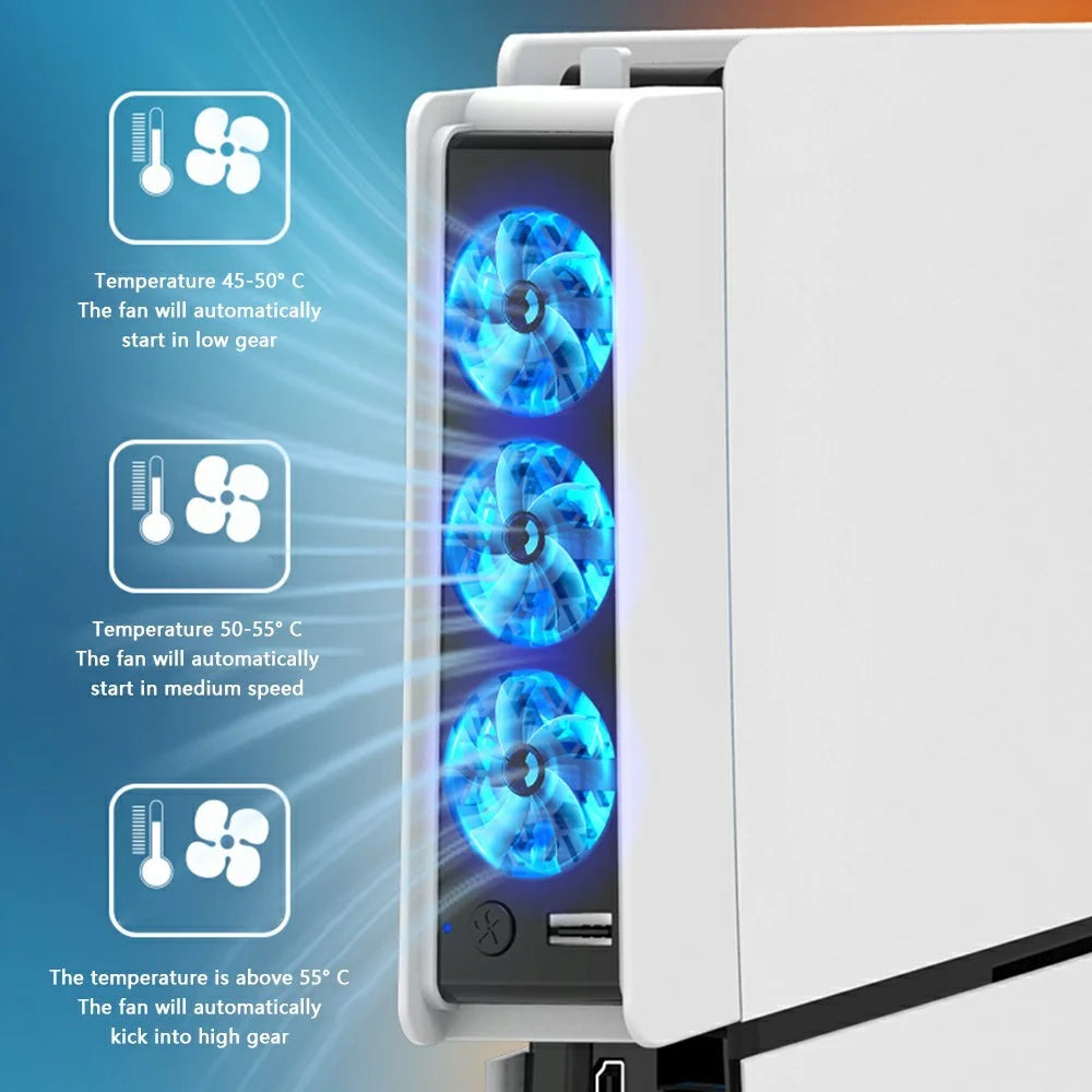 IPEGA PG-P5S004 Cooling Fan for PS5 Slim Console 3 Speeds Adjustable Cooler Fan with LED Light - 5
