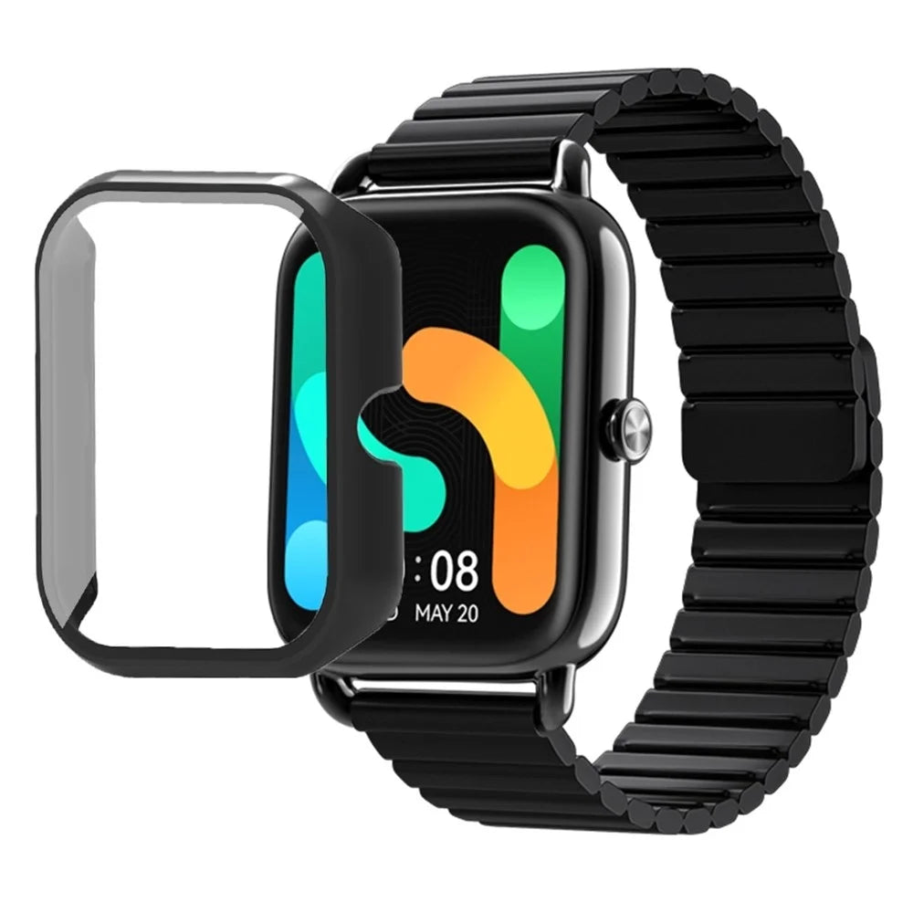 For Haylou GST Lite(LS13) / GST(LS09B) Case Hard PC Watch Case Cover with Screen Protector - Black - 5