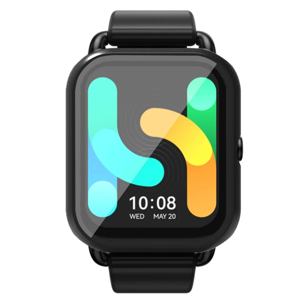 For Haylou GST Lite(LS13) / GST(LS09B) Case Hard PC Watch Case Cover with Screen Protector - Black - 6