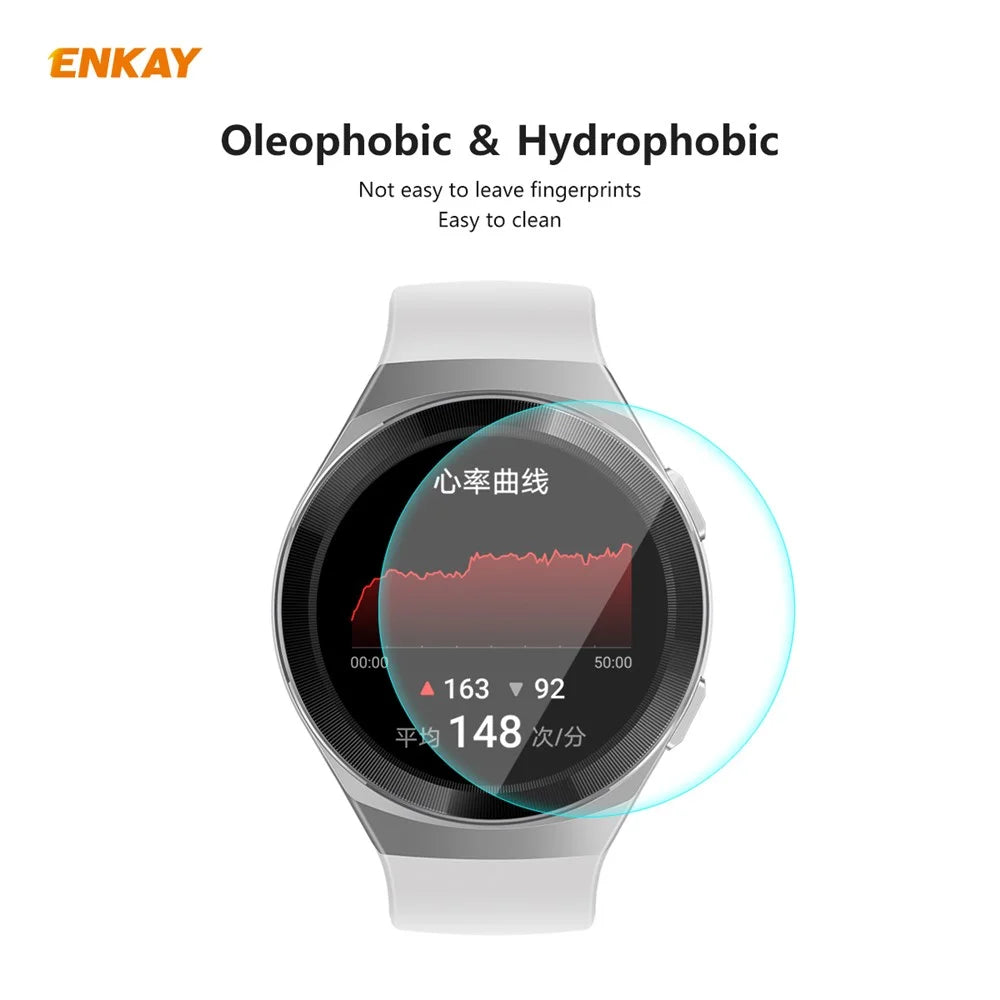 HAT PRINCE 2Pcs/Pack 0.2mm 9H 2.15D Tempered Glass Screen Films for Huawei Watch GT 2e 46mm Vitality Edition - 4