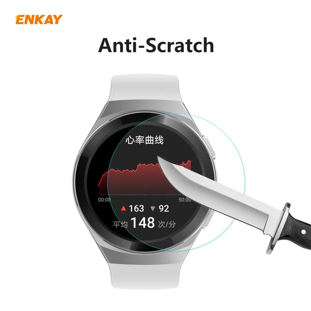 HAT PRINCE 2Pcs/Pack 0.2mm 9H 2.15D Tempered Glass Screen Films for Huawei Watch GT 2e 46mm Vitality Edition - 5