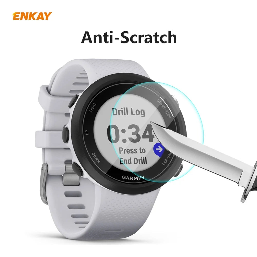 HAT PRINCE 2Pcs/Pack 0.2mm 9H 2.15D Tempered Glass Screen Protectors for Garmin Swim 2 - 5