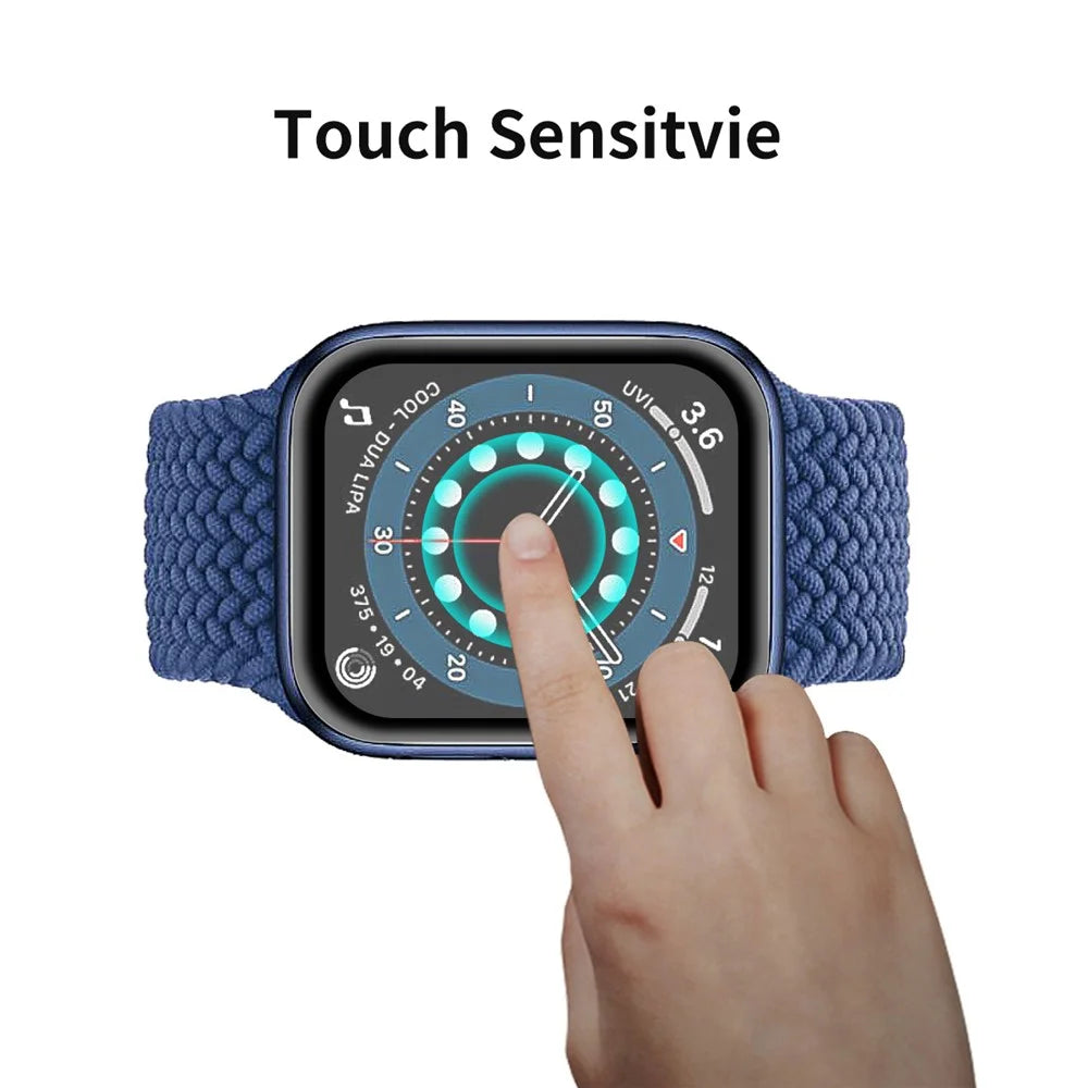 HAT PRINCE 5Pcs / Set 0.2mm 9H Full Covering 3D Aluminum Alloy Edge Tempered Glass Screen Protector for Apple Watch Series SE3 / SE2 / SE1 / 6 / 5 / 4 40mm - 3