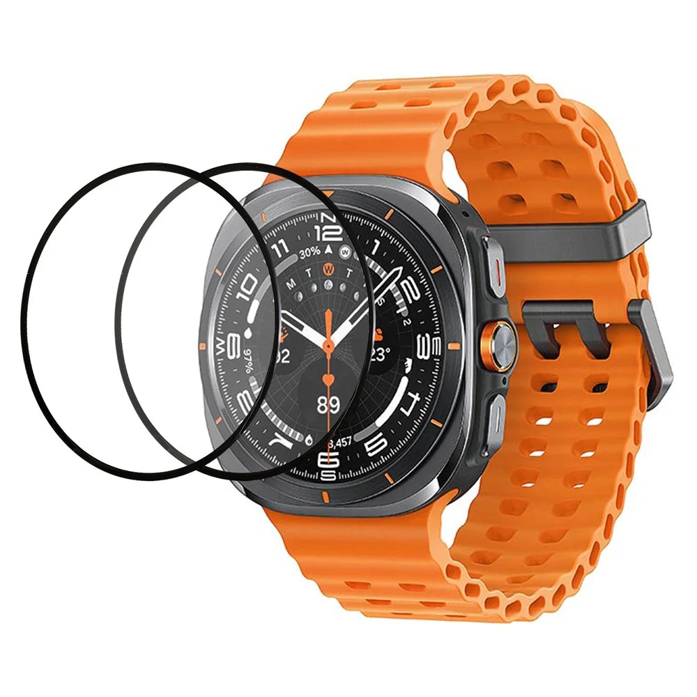 2Pcs For Samsung Galaxy Watch Ultra (2025) 47mm / Ultra 47mm HD Clear Watch Screen Protector Silk Printing Tempered Glass Film - 1