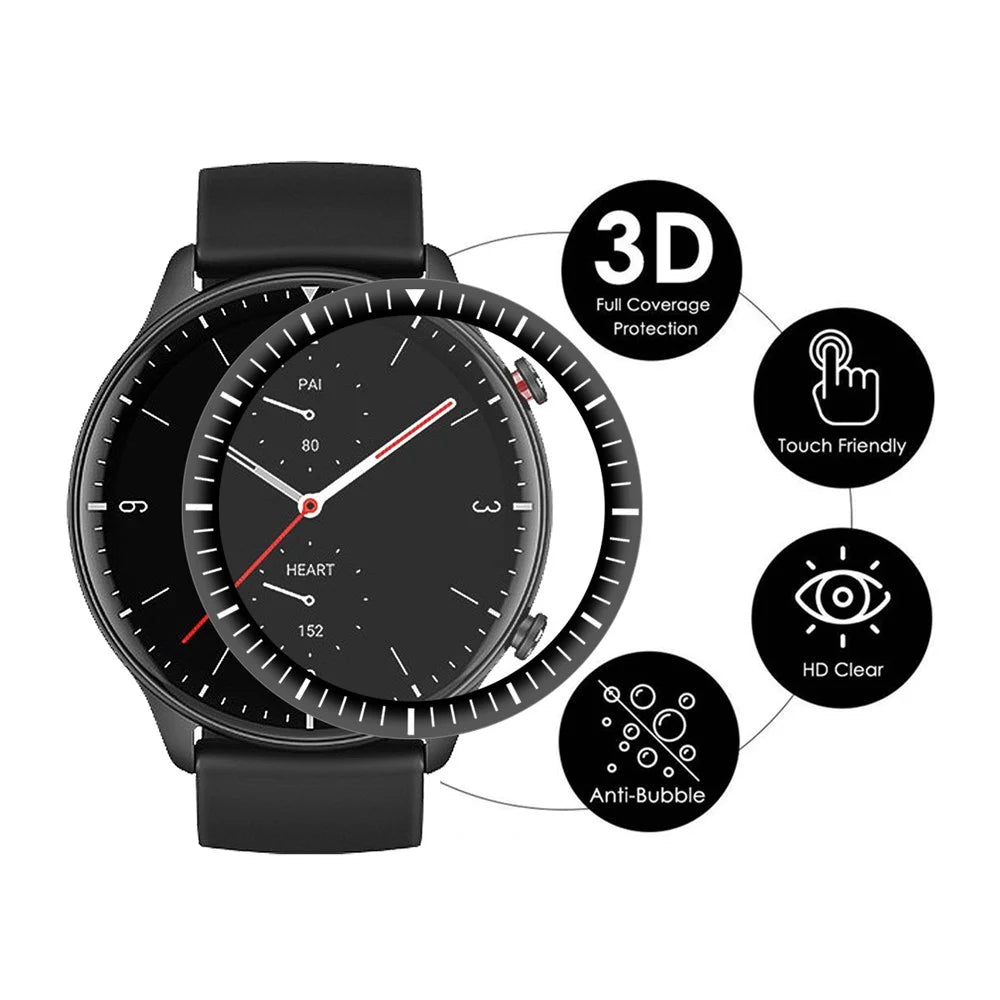 ENKAY 3D Curved Soft Scale PC Edge + PMMA Full Coverage HD Screen Protector for Amazfit GTR 2 - 2