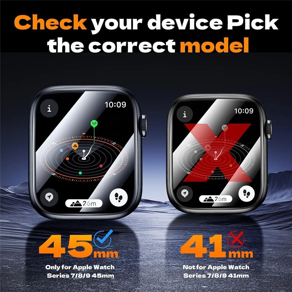 2Pcs Watch Screen Protector For Apple Watch Series 9 / 8 / 7 41mm Watch PMMA Composite Film with Auxiliary Tool - 6