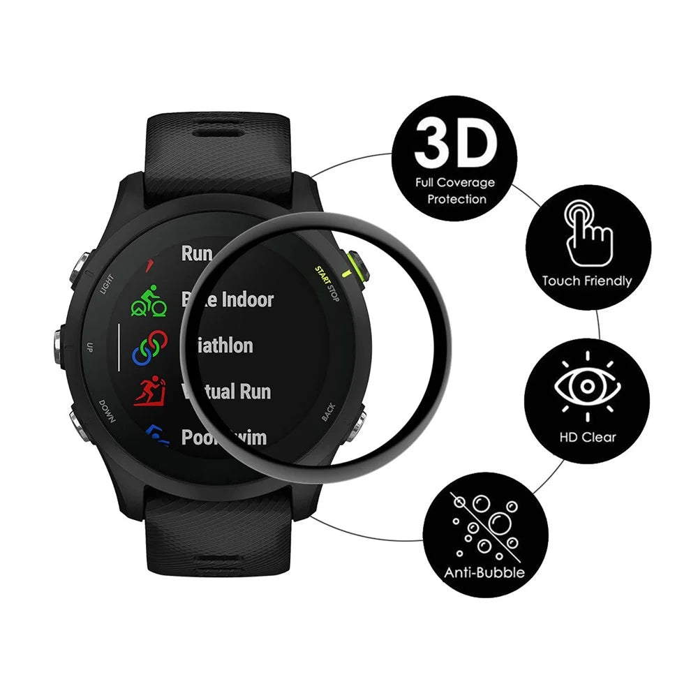 ENKAY HAT PRINCE For GarminActive 6 2Pcs Screen Protector   3D Curved PC + PMMA Ultra Clear Film - Black - 2