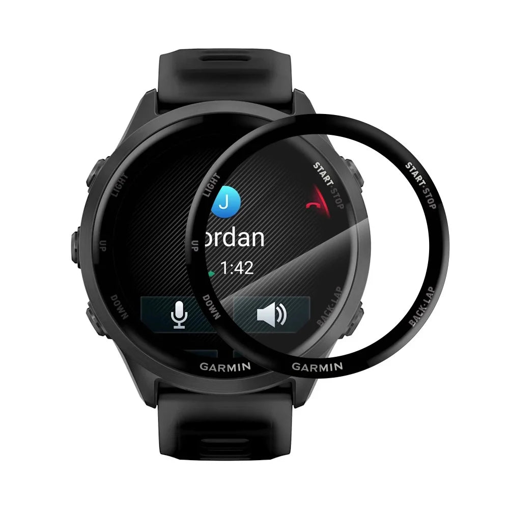 NORTHJO For Garmin Forerunner 570 47mm Screen Protector PMMA Anti Scratch Black Edge Watch Film HD Clarity Abrasion Resistant - 2