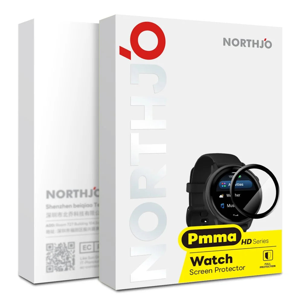 NORTHJO For Garmin Forerunner 570 47mm Screen Protector PMMA Anti Scratch Black Edge Watch Film HD Clarity Abrasion Resistant - 4